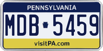 PA license plate MDB5459