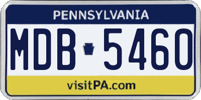 PA license plate MDB5460