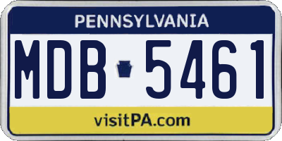 PA license plate MDB5461
