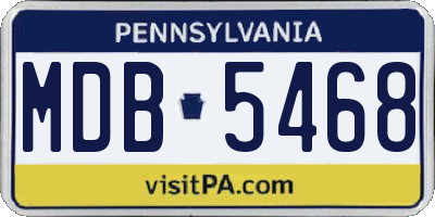 PA license plate MDB5468