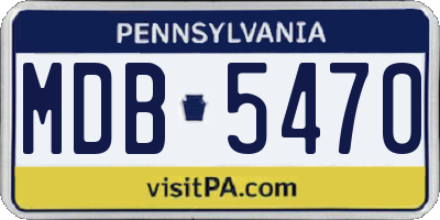 PA license plate MDB5470