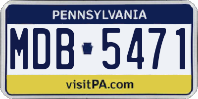 PA license plate MDB5471