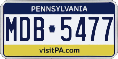 PA license plate MDB5477