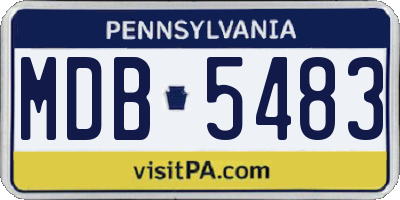 PA license plate MDB5483
