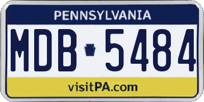 PA license plate MDB5484