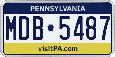 PA license plate MDB5487