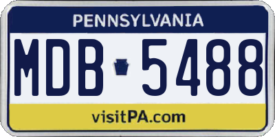 PA license plate MDB5488