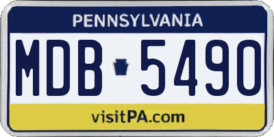 PA license plate MDB5490