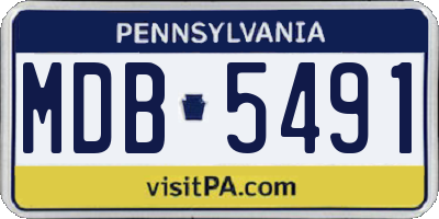 PA license plate MDB5491