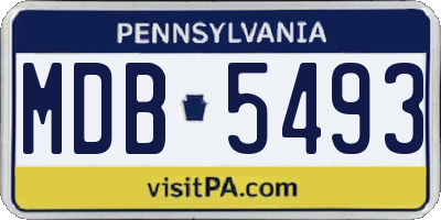 PA license plate MDB5493