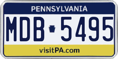 PA license plate MDB5495