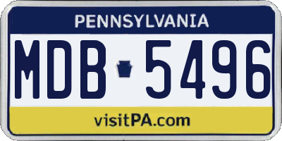 PA license plate MDB5496