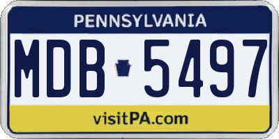 PA license plate MDB5497