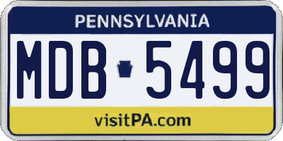 PA license plate MDB5499
