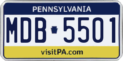 PA license plate MDB5501