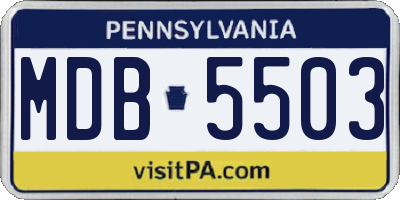 PA license plate MDB5503