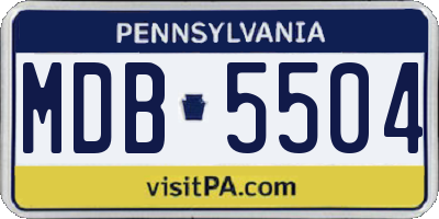 PA license plate MDB5504