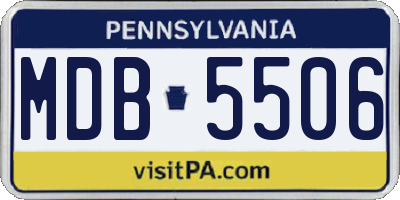 PA license plate MDB5506