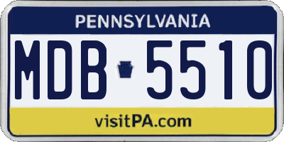 PA license plate MDB5510