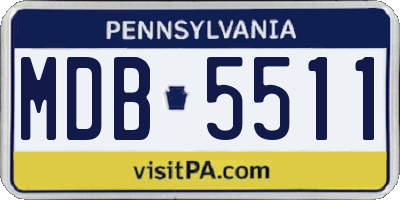 PA license plate MDB5511