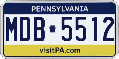 PA license plate MDB5512