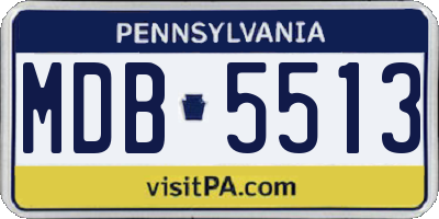 PA license plate MDB5513