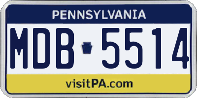 PA license plate MDB5514