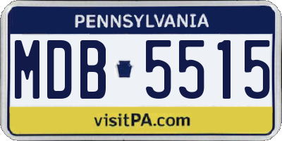 PA license plate MDB5515