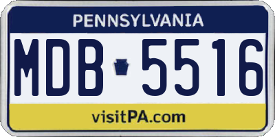 PA license plate MDB5516
