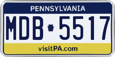 PA license plate MDB5517