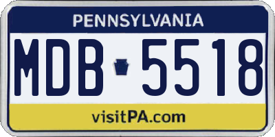 PA license plate MDB5518
