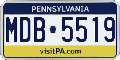 PA license plate MDB5519
