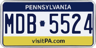 PA license plate MDB5524