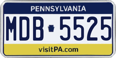 PA license plate MDB5525
