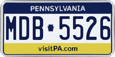 PA license plate MDB5526