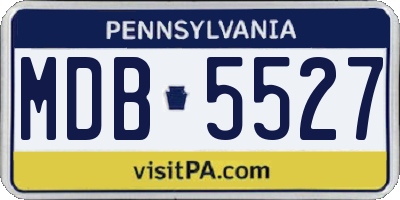 PA license plate MDB5527