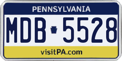 PA license plate MDB5528