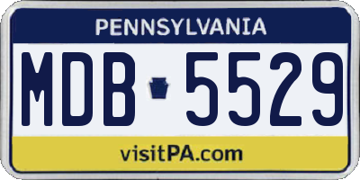 PA license plate MDB5529