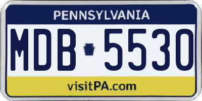PA license plate MDB5530