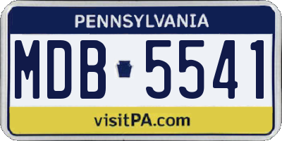 PA license plate MDB5541