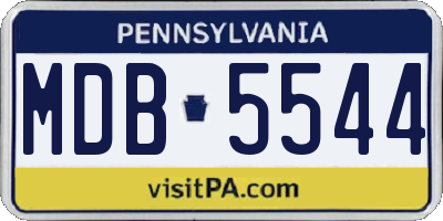 PA license plate MDB5544
