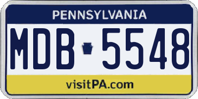 PA license plate MDB5548