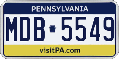 PA license plate MDB5549