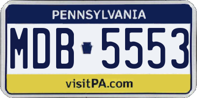 PA license plate MDB5553