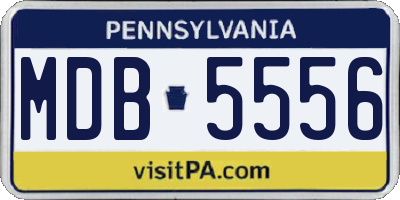 PA license plate MDB5556