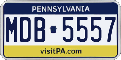 PA license plate MDB5557