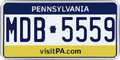 PA license plate MDB5559