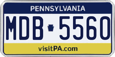 PA license plate MDB5560