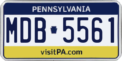PA license plate MDB5561