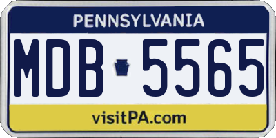 PA license plate MDB5565